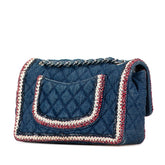 シャネル マトラッセ ココマーク チェーン ショルダーバッグ ハンドバッグ ブルー レッド デニム レディース CHANEL 【中古】
